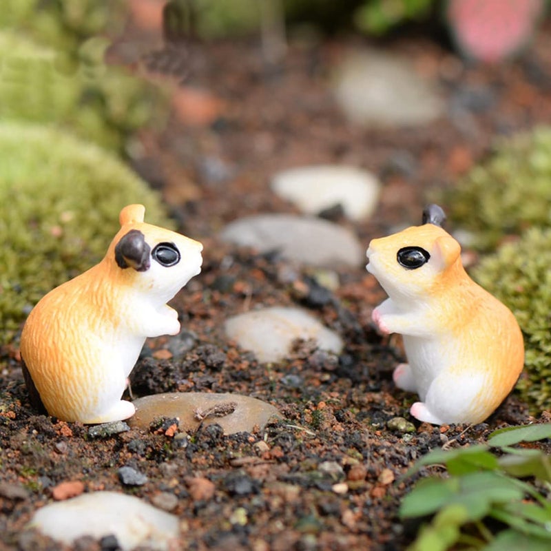 TANOMA 10PCS Hamster Micro Landscape Ornaments, Miniature Figurines Fairy Garden Accessories, Garden DIY Kit - Image 4